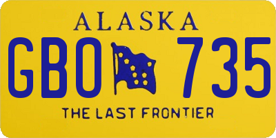 AK license plate GBO735