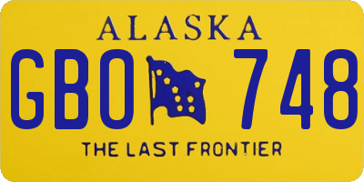 AK license plate GBO748