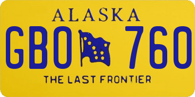 AK license plate GBO760