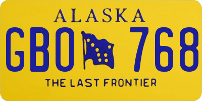 AK license plate GBO768