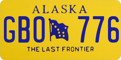 AK license plate GBO776