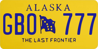AK license plate GBO777