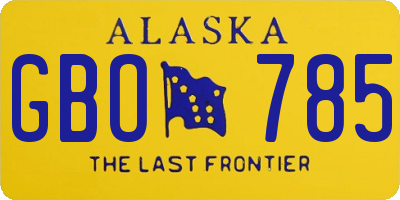 AK license plate GBO785