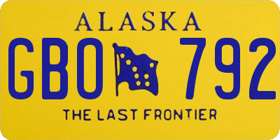 AK license plate GBO792