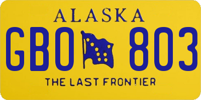 AK license plate GBO803