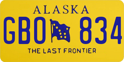 AK license plate GBO834