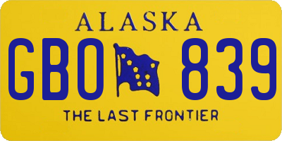 AK license plate GBO839
