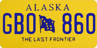 AK license plate GBO860