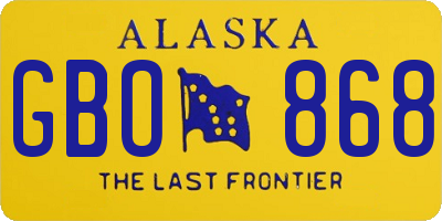AK license plate GBO868
