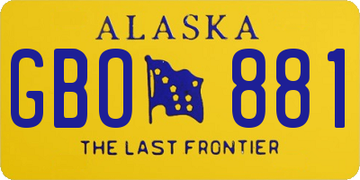 AK license plate GBO881