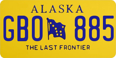AK license plate GBO885