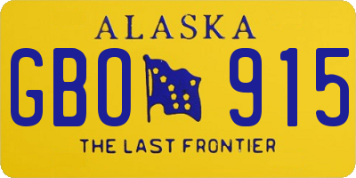 AK license plate GBO915