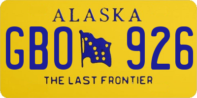 AK license plate GBO926