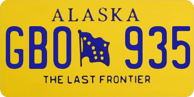 AK license plate GBO935