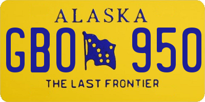 AK license plate GBO950
