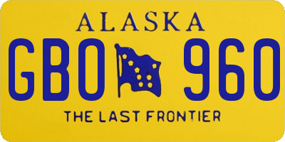 AK license plate GBO960