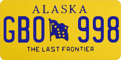 AK license plate GBO998