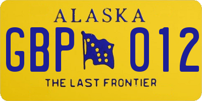 AK license plate GBP012