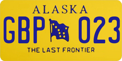 AK license plate GBP023