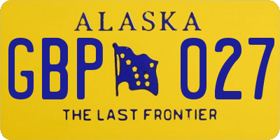 AK license plate GBP027