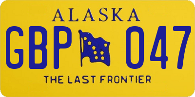 AK license plate GBP047