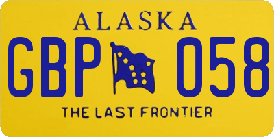 AK license plate GBP058