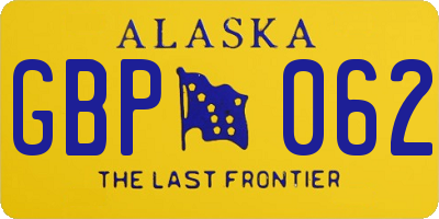 AK license plate GBP062