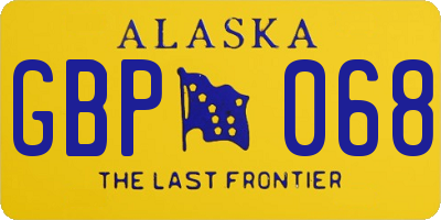 AK license plate GBP068