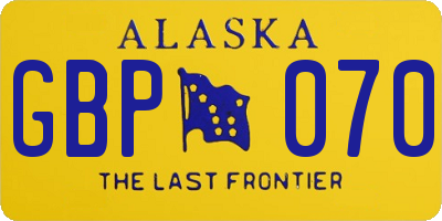 AK license plate GBP070