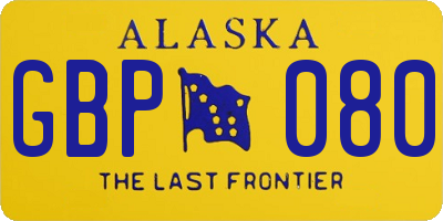 AK license plate GBP080