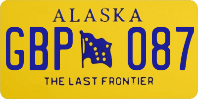 AK license plate GBP087