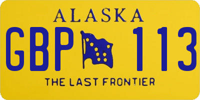 AK license plate GBP113