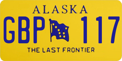 AK license plate GBP117