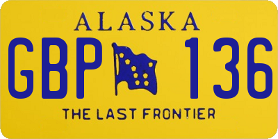 AK license plate GBP136