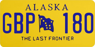 AK license plate GBP180
