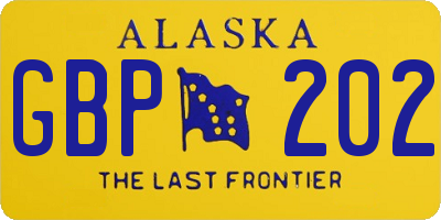 AK license plate GBP202