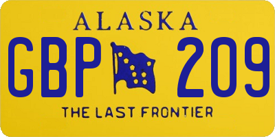 AK license plate GBP209