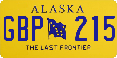 AK license plate GBP215
