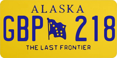 AK license plate GBP218