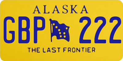AK license plate GBP222
