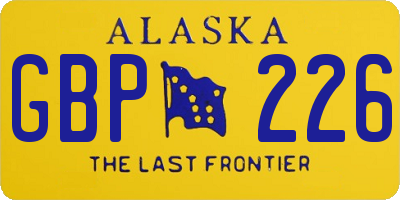 AK license plate GBP226