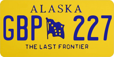 AK license plate GBP227