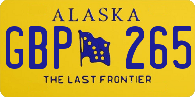 AK license plate GBP265