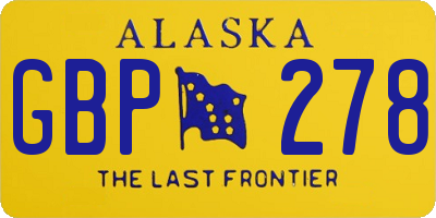 AK license plate GBP278