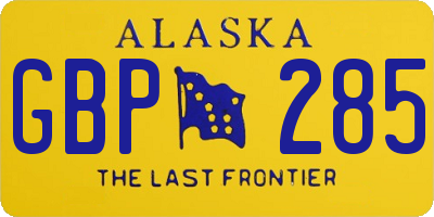 AK license plate GBP285