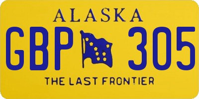 AK license plate GBP305