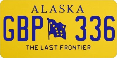 AK license plate GBP336