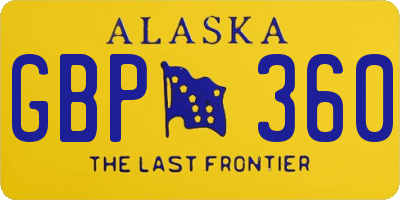 AK license plate GBP360