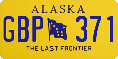 AK license plate GBP371
