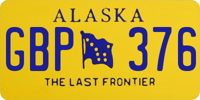AK license plate GBP376